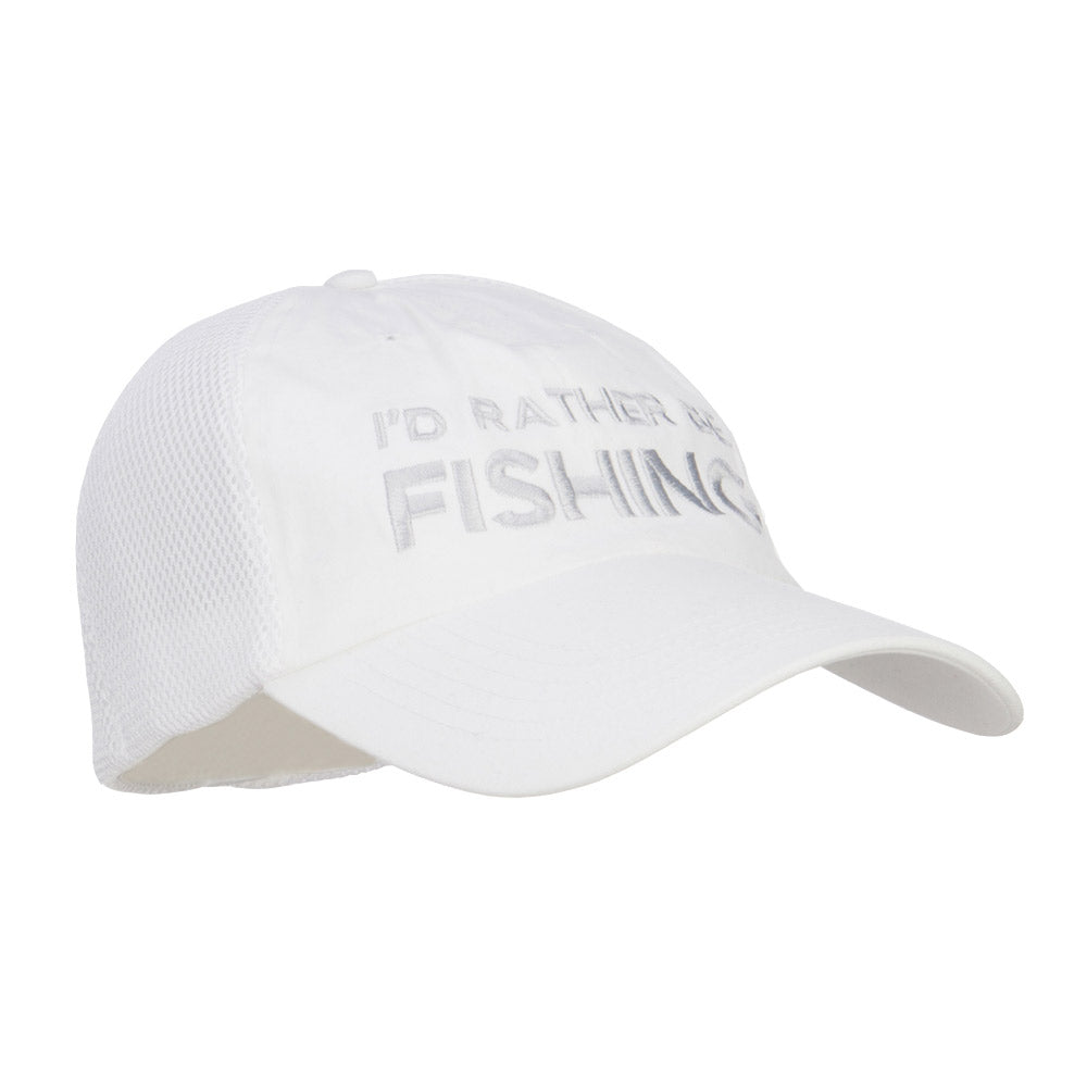 I'd Rather Be Fishing Embroidered Big Mesh Cap